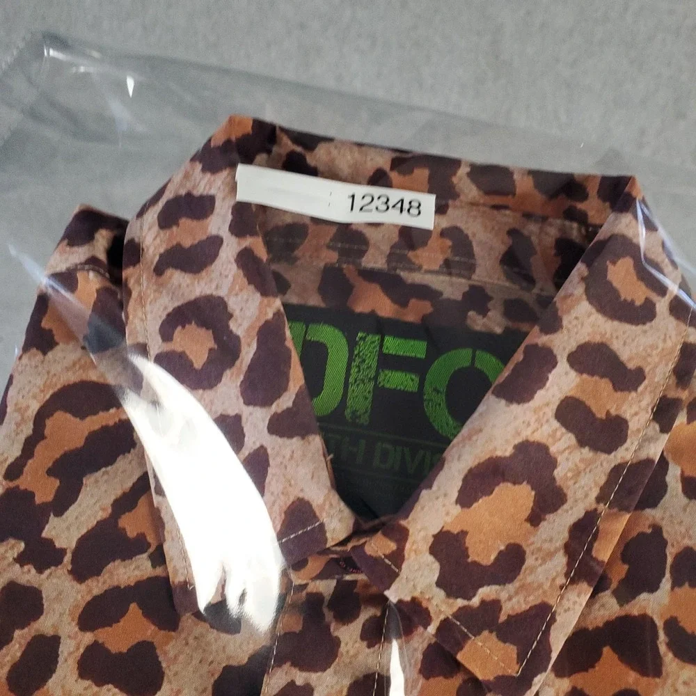 Dixxon Flannel Co Shirt The Party Animal Youth XL Leopard Print Short Sleeve DFC